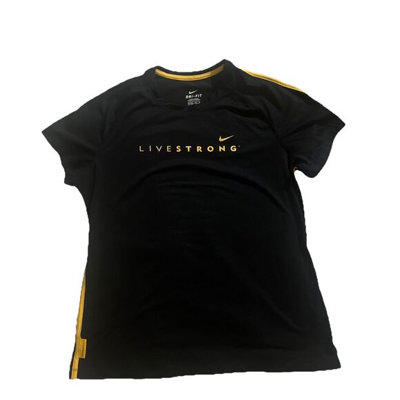 Nike Dri-FIT Women’s Black Livestrong Athletic Shirt Running Cycling L - Picture 1 of 5